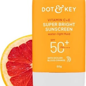 Dot & Key Sunscreen SPF 50 PA+++ with Vitamin C + E | for Even Toned & Glowing Skin | No White Cast, WaterLight I UVA/B & Blue Light Protection I Better Vitamin D absorption I for Women & Men | 50gm