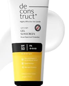 Deconstruct Gel Sunscreen for Oily skin SPF 50 PA++++ |100% Photostable Sunscreen